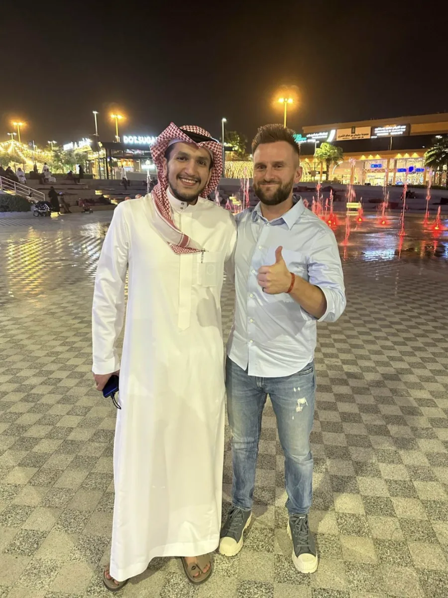 Oleg Cherkas with Saudi partner Abdulmalik Alsultan, CEO at QONIC